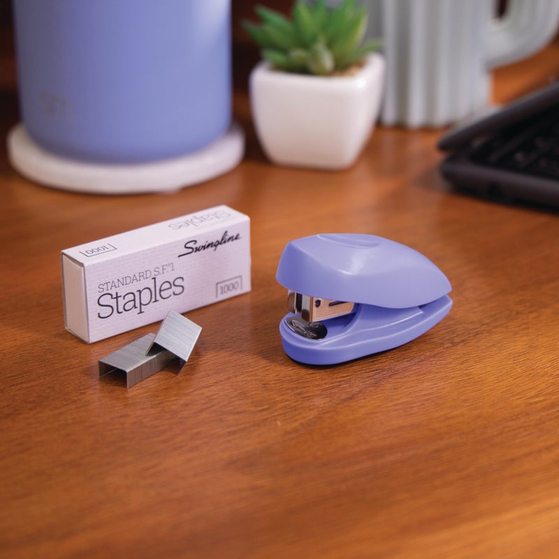 Swingline Mini Stapler, Tot, 12 Sheet Capacity, includes Built-In Staple Remover & 1000 Standard Staples, Purple - S7079173 - Image 2